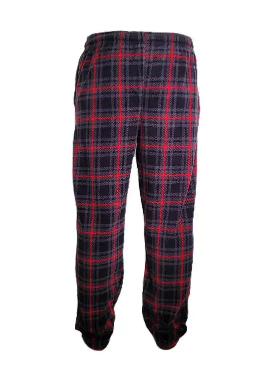 Beverly Hills Polo Club Men’s Small Plaid Fleece Pajama Pants Red Black 30x32 - Picture 3 of 3